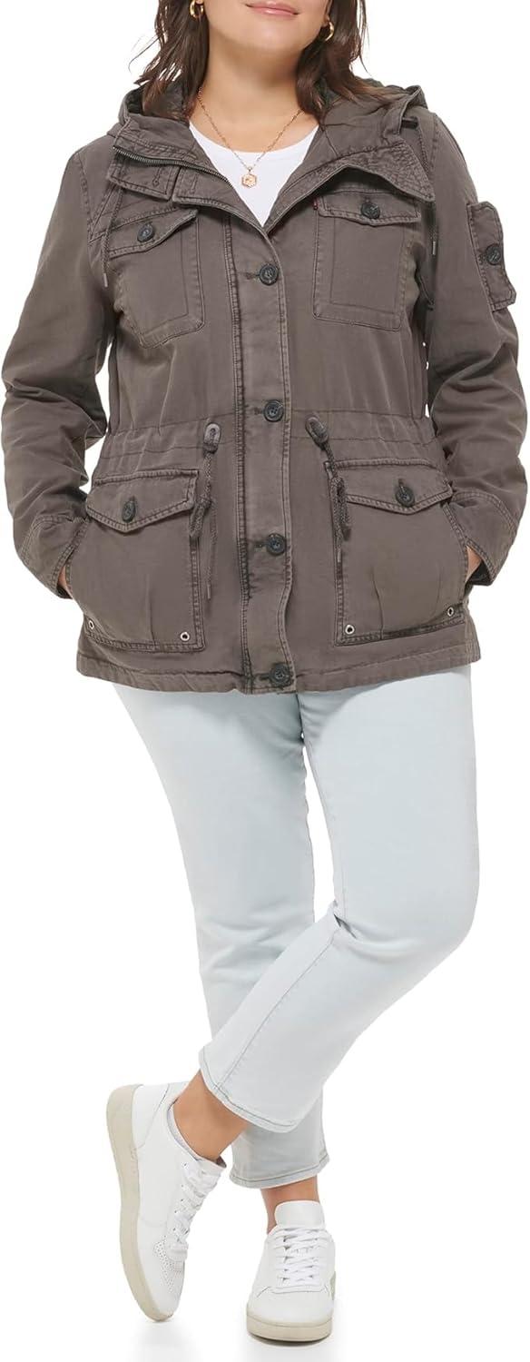 imageLevis Womens Lightweight Cotton Military Jacket Standard amp Plus SizesGrey