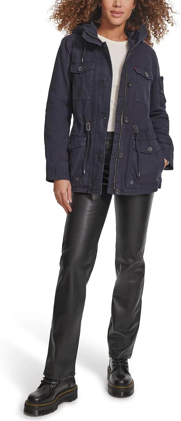 imageLevis Womens Lightweight Cotton Military Jacket Standard amp Plus SizesNavy