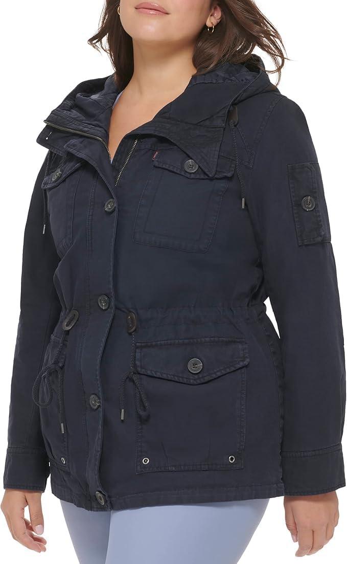 imageLevis Womens Lightweight Cotton Military Jacket Standard amp Plus SizesNavy