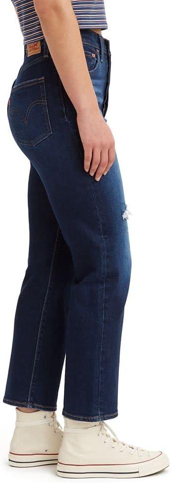imageLevis Womens Ribcage Straight Ankle JeansDark Indigo Destructed