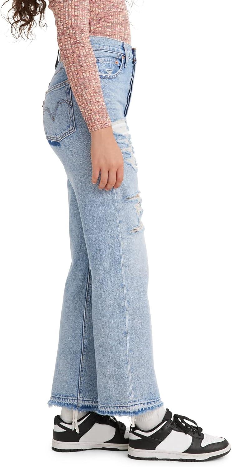 imageLevis Womens Ribcage Straight Ankle JeansLight Indigo Destructed