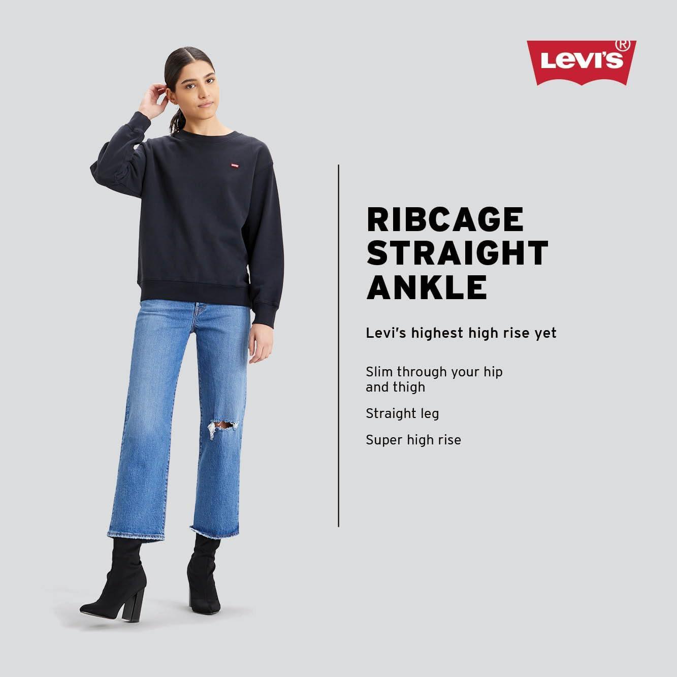 imageLevis Womens Ribcage Straight Ankle JeansNew Pretty Diva Mermaid