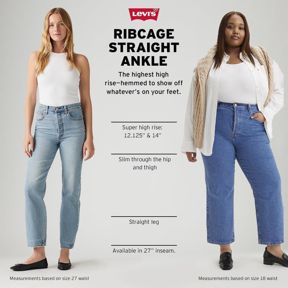 imageLevis Womens Ribcage Straight Ankle JeansNew Whoa What Stretch