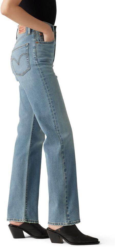 imageLevis Womens Ribcage Straight Full Length JeansRinging Bells Stretch
