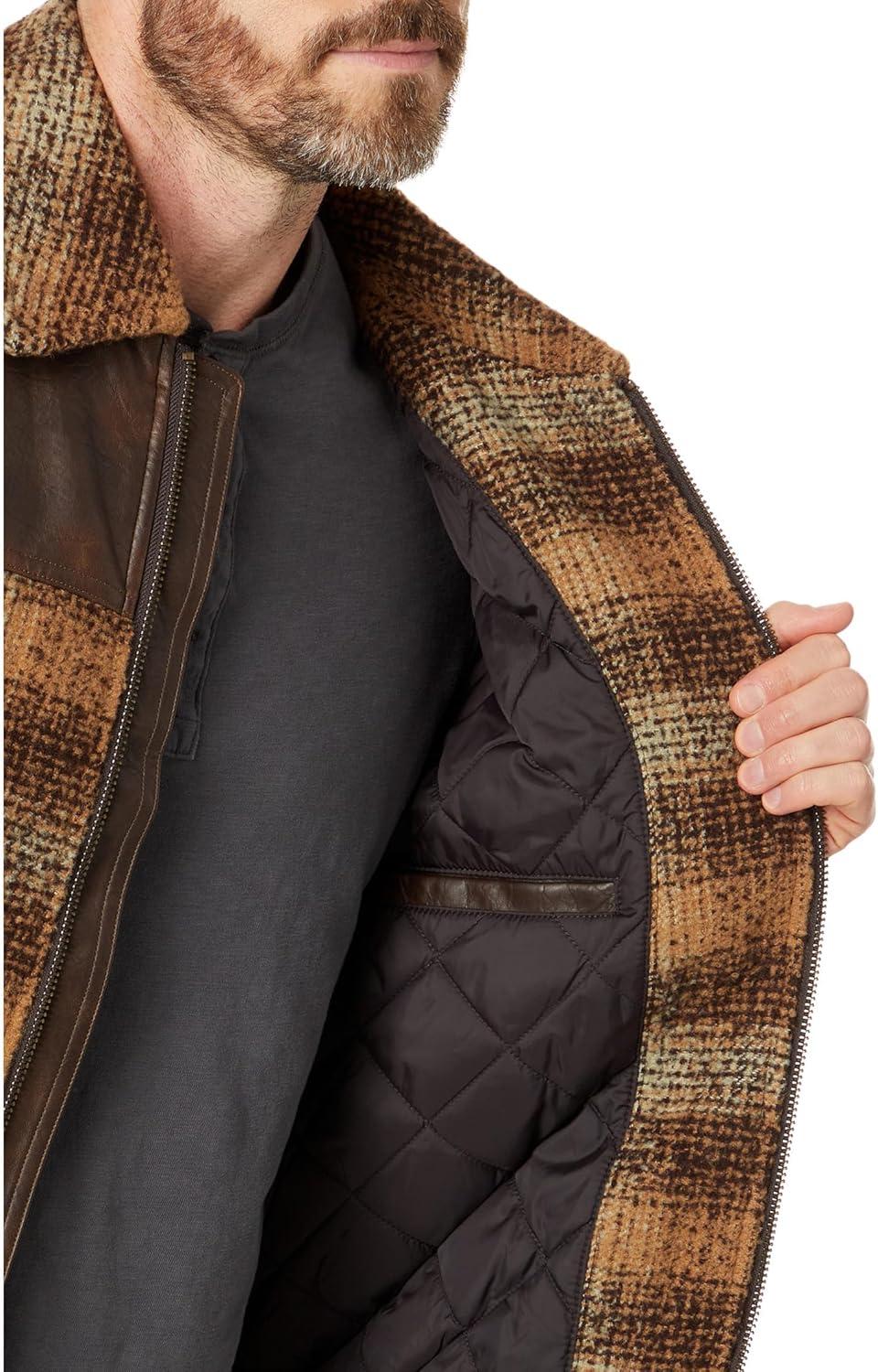 imageLevis mens Levis Mens Mixed Media Western Plaid Bomber JacketBrown Ombre