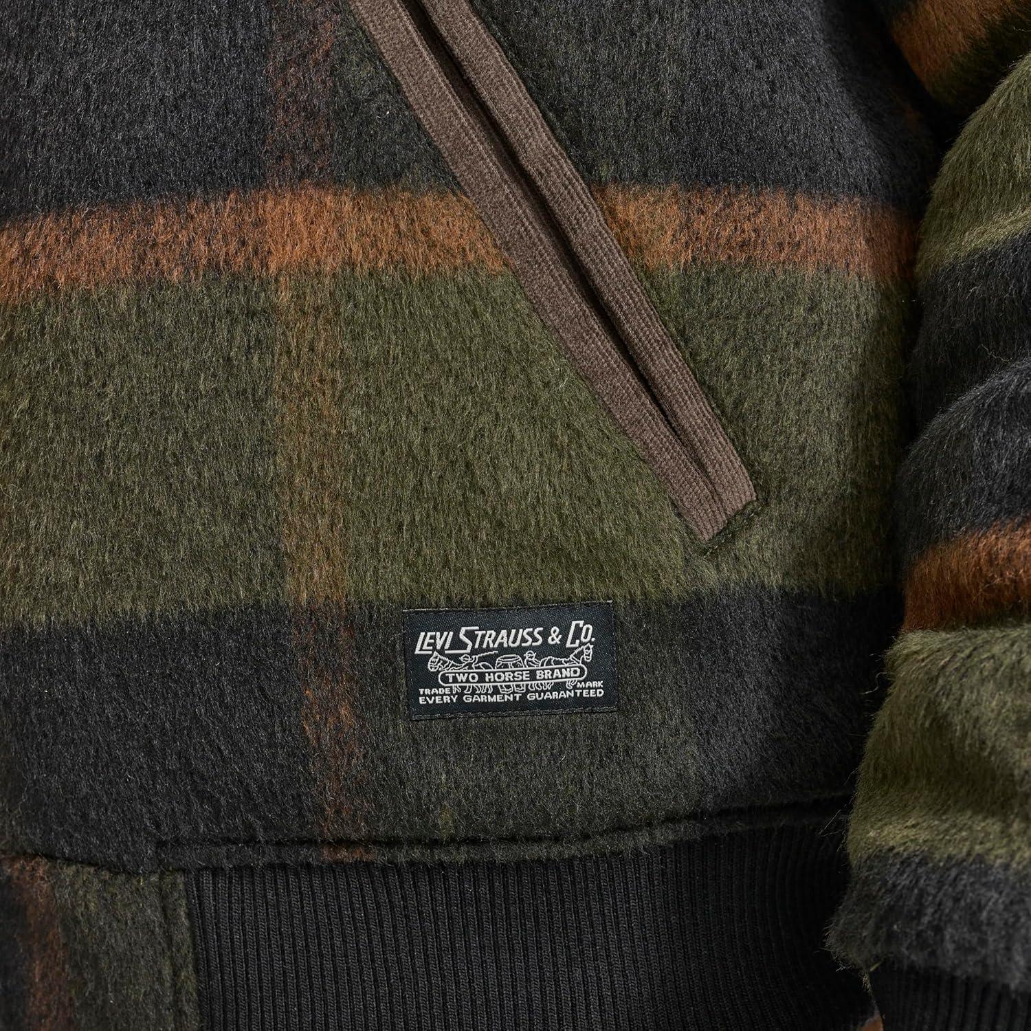 imageLevis mens Levis Mens Mixed Media Western Plaid Bomber JacketGreen Plaid