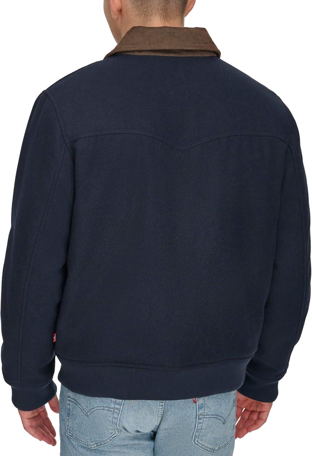 imageLevis mens Levis Mens Mixed Media Western Plaid Bomber JacketSolid Navy