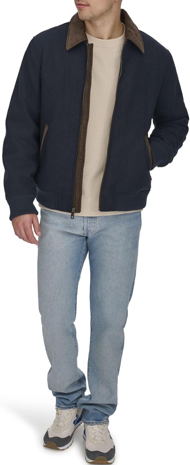 imageLevis mens Levis Mens Mixed Media Western Plaid Bomber JacketSolid Navy