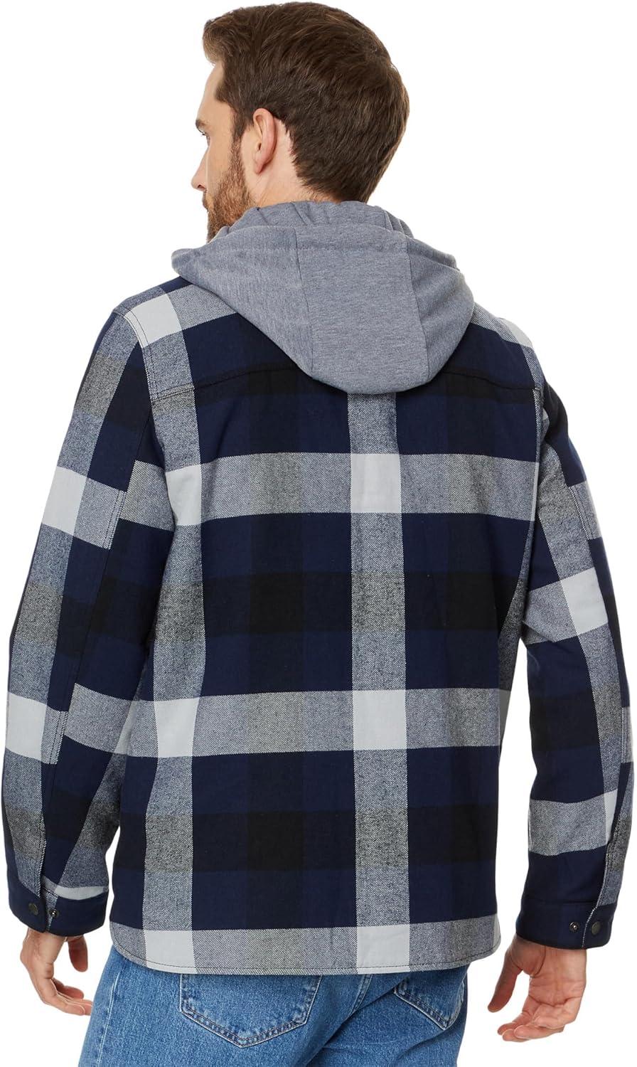 imageLevis mens Plaid Sherpa Lined Hooded Shirt Jacket Regular amp Big amp Tall SizesNavy Buffalo Check