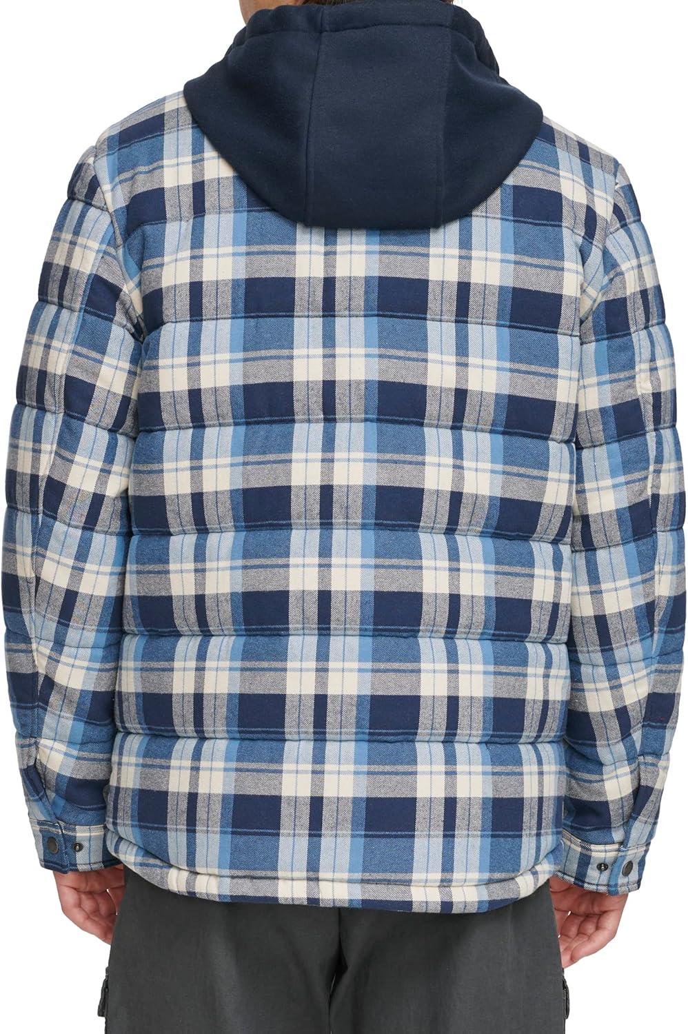 imageLevis mens Plaid Sherpa Lined Hooded Shirt Jacket Regular amp Big amp Tall SizesNavyBlue Plaid