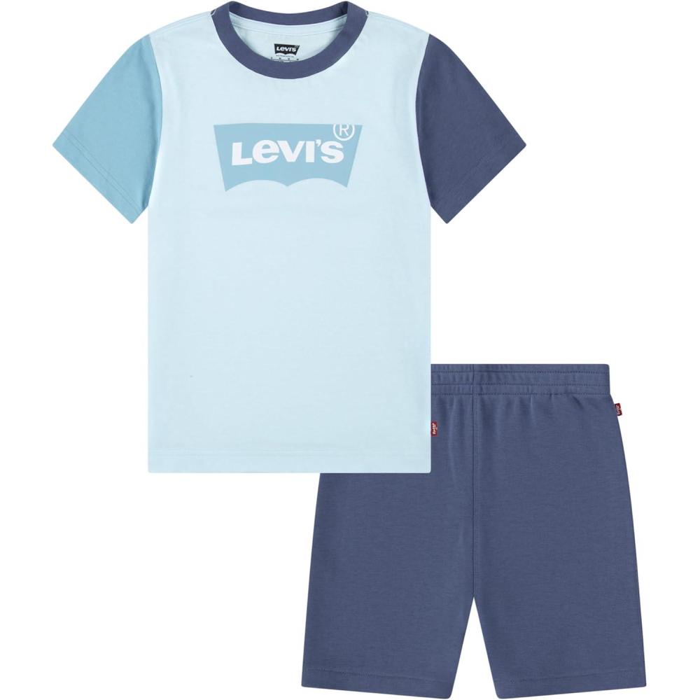 imageLevis Boys and Baby Graphic TShirt and Shorts 2Piece Outfit SetClearwaterBatwing