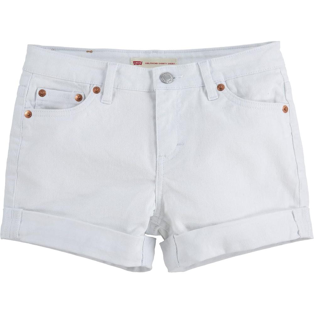 imageLevis Girls Girlfriend Fit Denim Shorty ShortsWhite