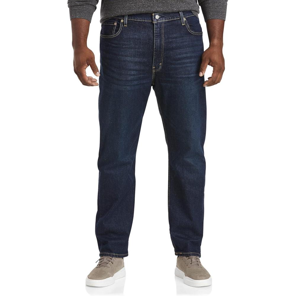 imageLevis Mens 502 Taper Fit Jeans Also Available in Big amp TallNew Clean Run Dark Indigo