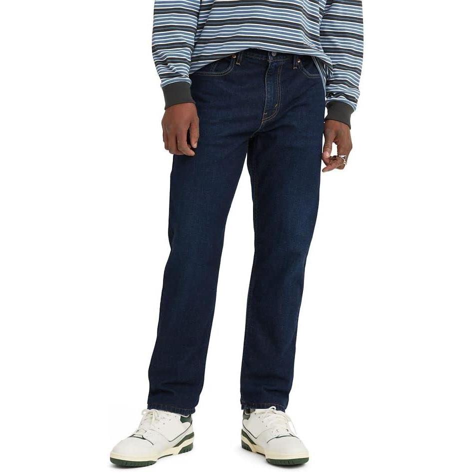 imageLevis Mens 502 Taper Fit Jeans Also Available in Big amp TallNew on and Off Dark Indigo Stonewash