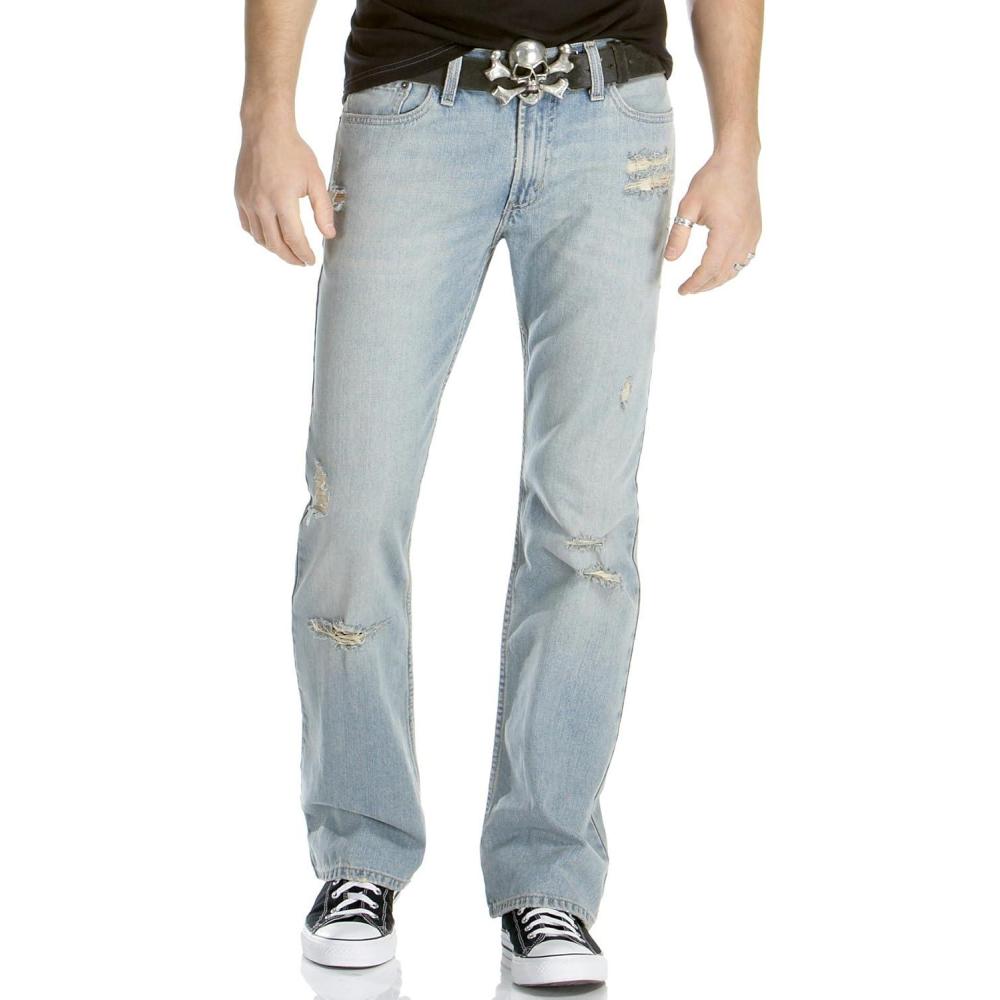 imageLevis Mens 527 Slim Bootcut JeansDestructed Blue