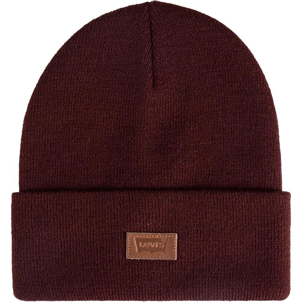 imageLevis Mens AllSeason Hero Beanie Soft Knit Cuffed Winter Hat Warm amp Comfortable Everyday StyleBurgundy
