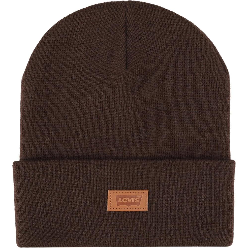 imageLevis Mens AllSeason Hero Beanie Soft Knit Cuffed Winter Hat Warm amp Comfortable Everyday StyleChocolate