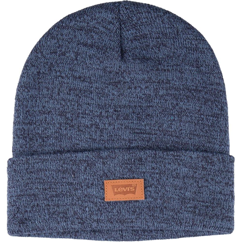 imageLevis Mens AllSeason Hero Beanie Soft Knit Cuffed Winter Hat Warm amp Comfortable Everyday StyleMarl Blue