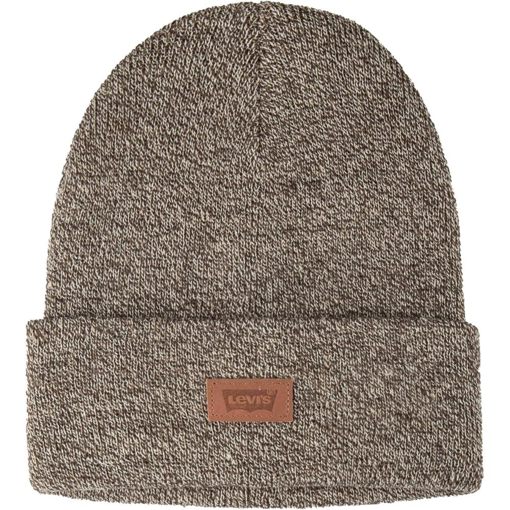 imageLevis Mens AllSeason Hero Beanie Soft Knit Cuffed Winter Hat Warm amp Comfortable Everyday StyleMarl Brown