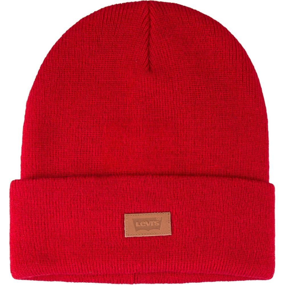 imageLevis Mens AllSeason Hero Beanie Soft Knit Cuffed Winter Hat Warm amp Comfortable Everyday StyleRed