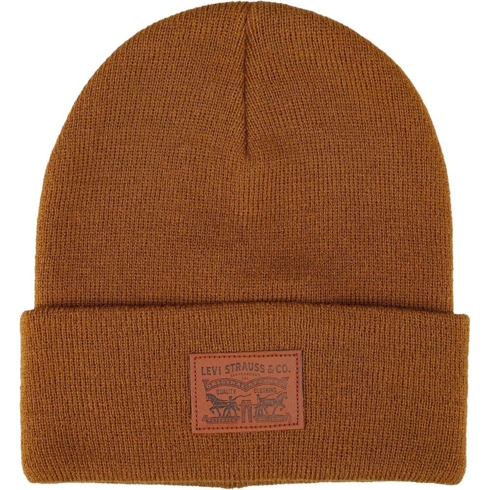 imageLevis Mens AllSeason Hero Beanie Soft Knit Cuffed Winter Hat Warm amp Comfortable Everyday StyleTan