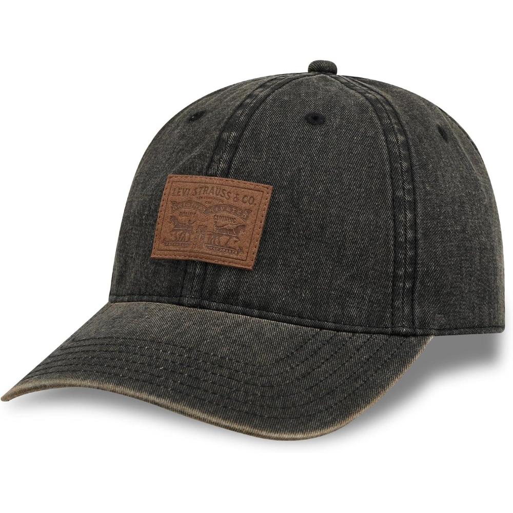 imageLevis Mens Classic Baseball Hat with LogoBlack Denim