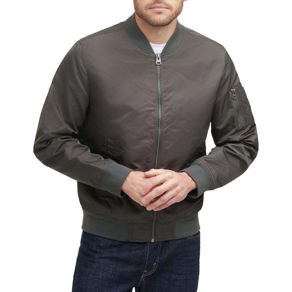 imageLevis Mens Flight Satin Unfilled Ma1 BomberArmy Green Classic Unfilled