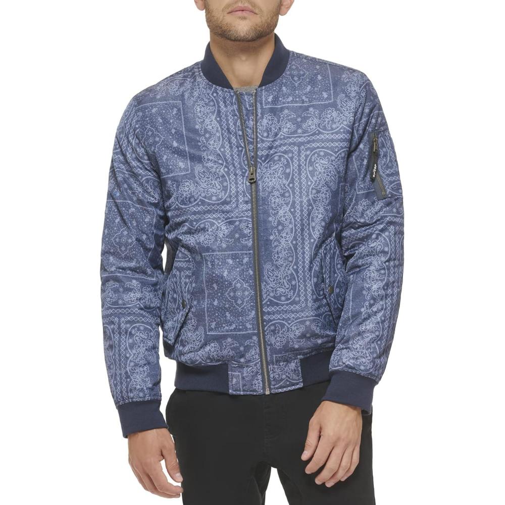 imageLevis Mens Flight Satin Unfilled Ma1 BomberFaded Blue Bandana Ma1 Filled