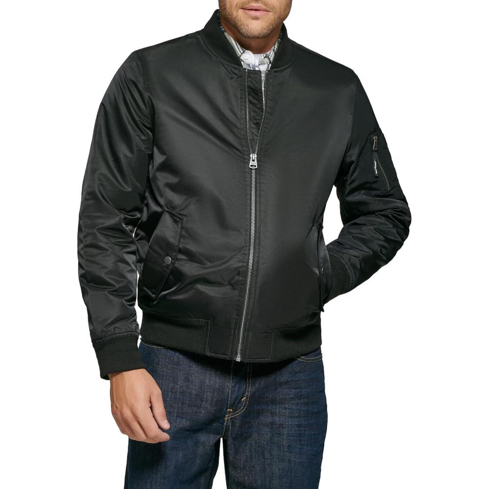imageLevis Mens Flight Satin Unfilled Ma1 BomberNew Black