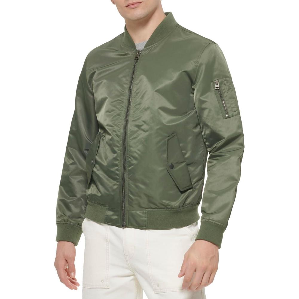 imageLevis Mens Flight Satin Unfilled Ma1 BomberThyme Ma1 Unfilled
