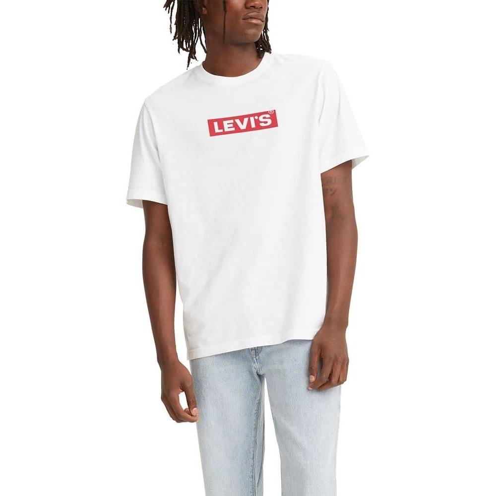 imageLevis Mens Graphic Tee Also Available in Big amp TallRelaxed Fit Boxtab White