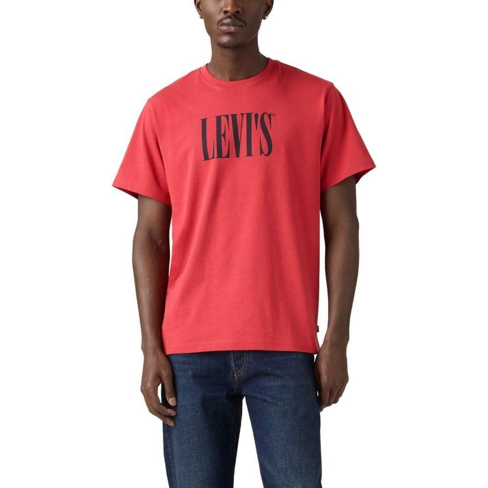 imageLevis Mens Graphic Tee Also Available in Big amp TallSerif Logo Cardinal