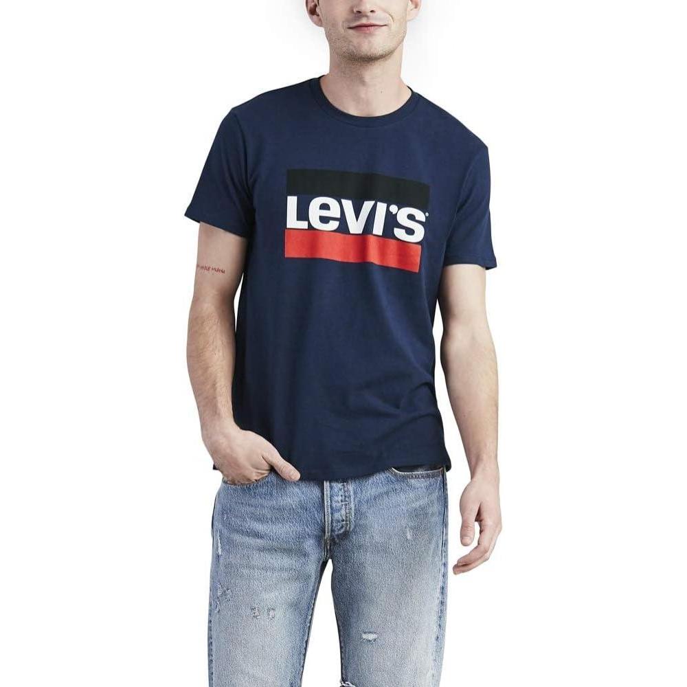 imageLevis Mens Graphic Tees Also Available in Big amp Tall TShirt84 Sportswear Logo Blue Dress Blues