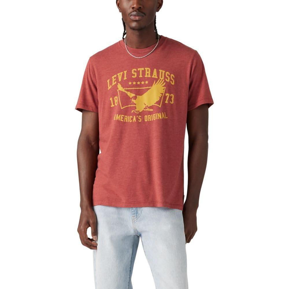 imageLevis Mens Graphic Tees Also Available in Big amp Tall TShirtAmericana Eagle Fired Brick