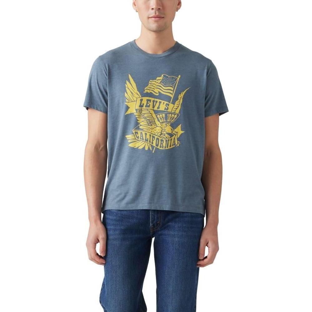 imageLevis Mens Graphic Tees Also Available in Big amp Tall TShirtAmericana Eagles Banner Vintage Indigo