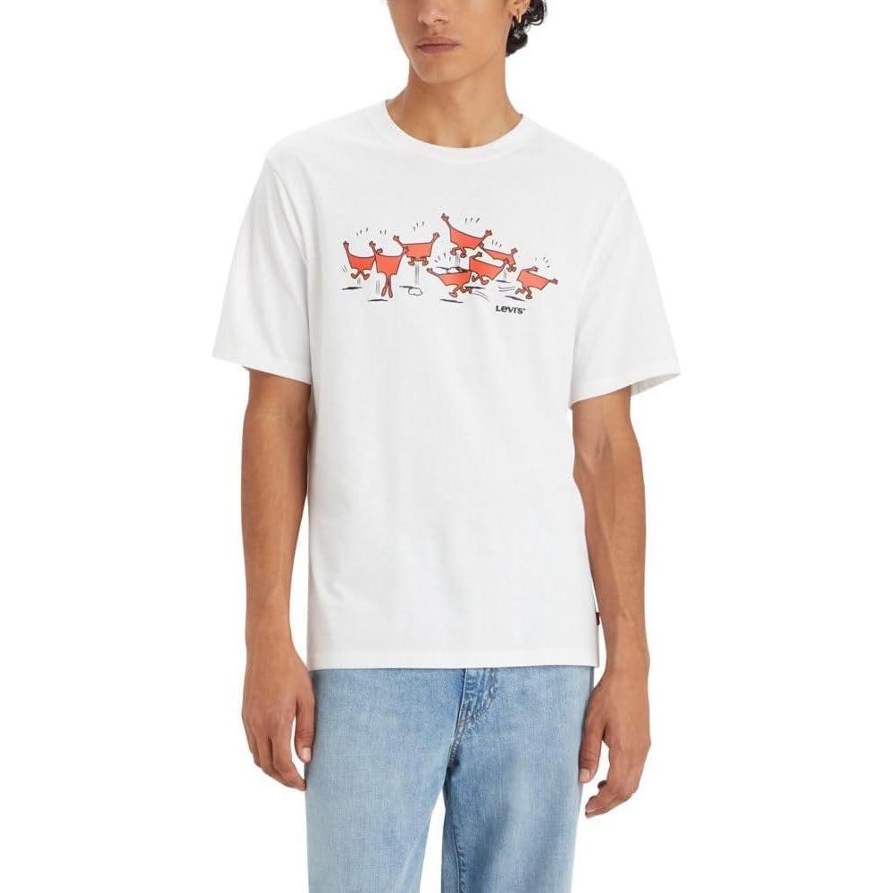 imageLevis Mens Graphic Tees Also Available in Big amp Tall TShirtNew Archival Jumping Wings White
