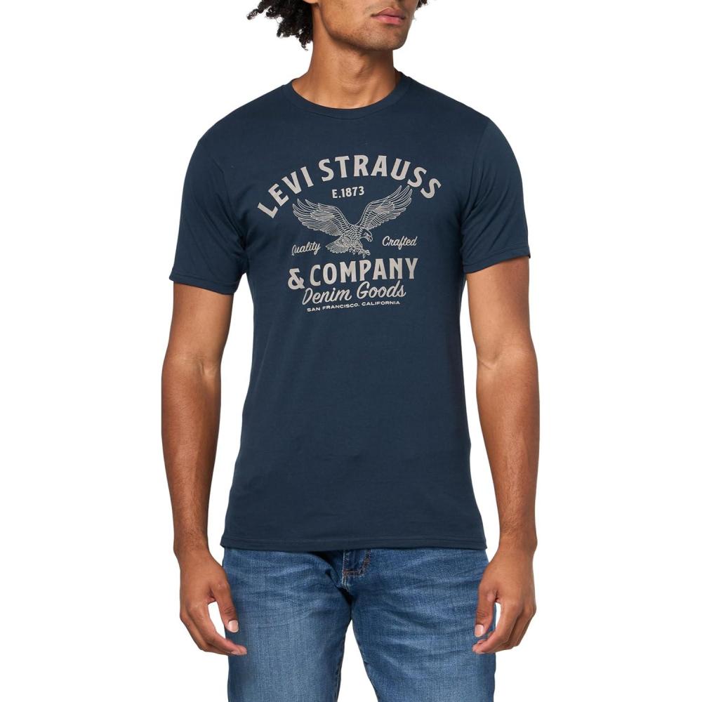 imageLevis Mens Graphic Tees Also Available in Big amp Tall TShirtNew Eagle Racer Navy