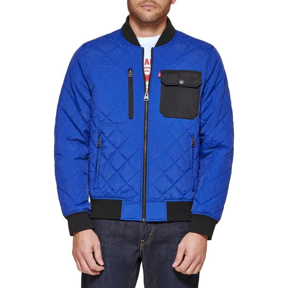 imageLevis Mens Levis Mens Diamond Quilted Bomber JacketBlue