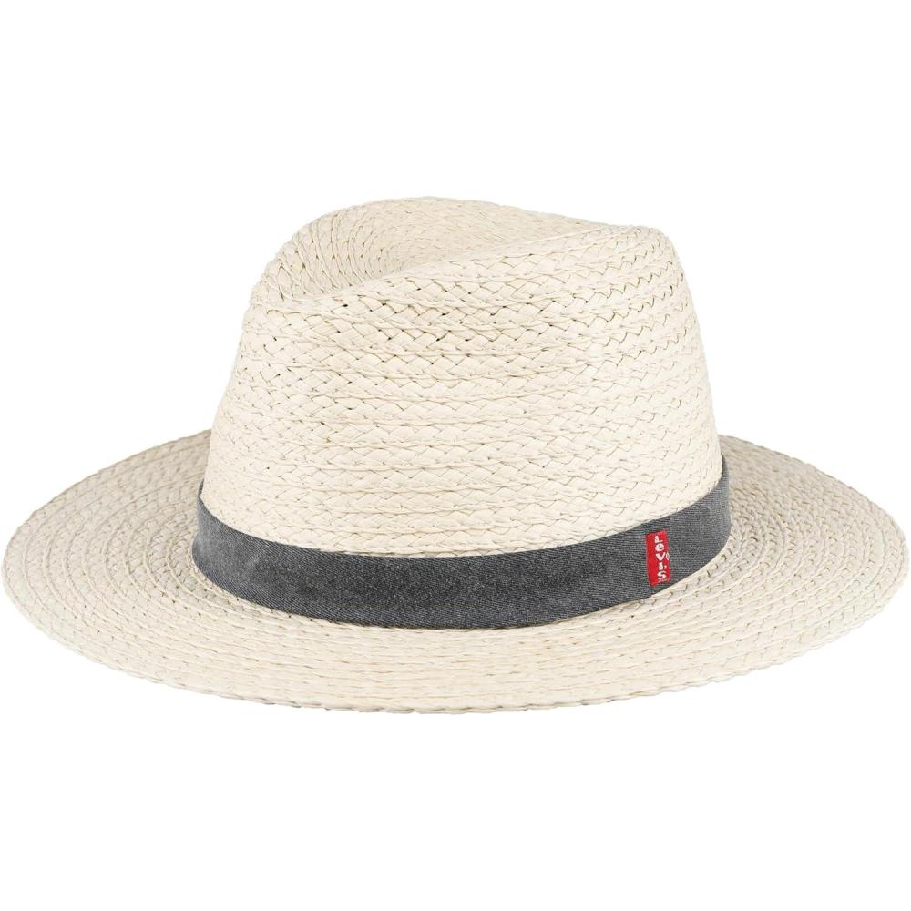 imageLevis Mens Lightweight Straw Fedora Panama HatBlack