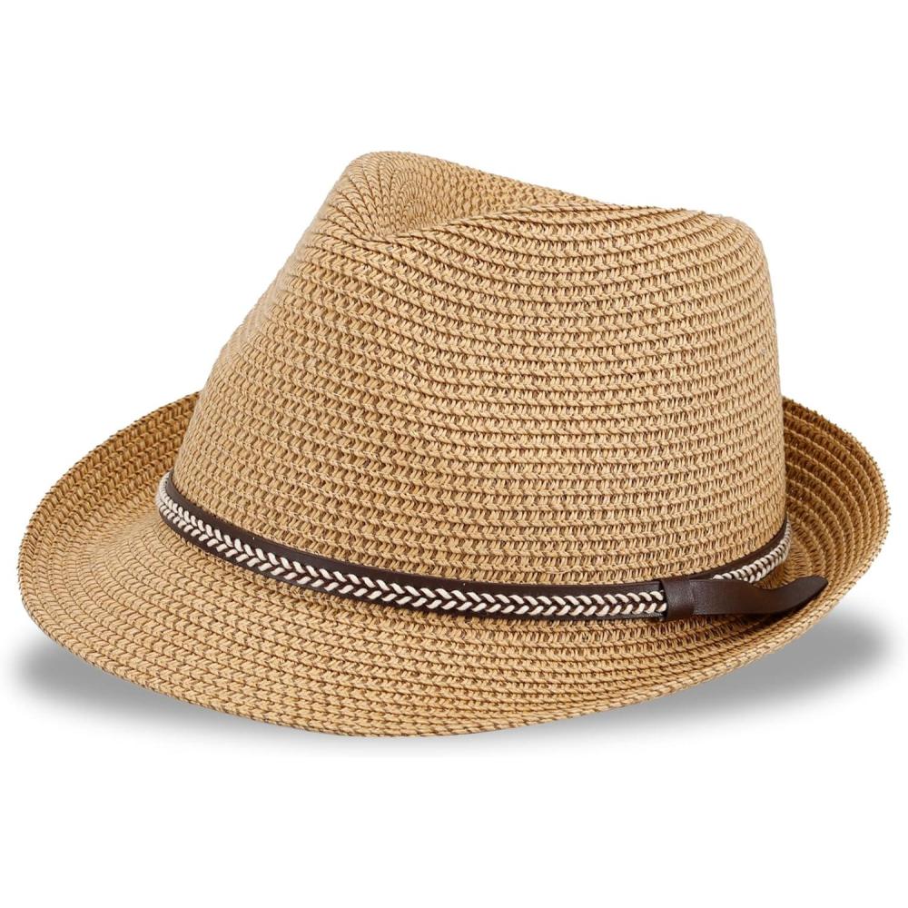 imageLevis Mens Lightweight Straw Fedora Panama HatTan