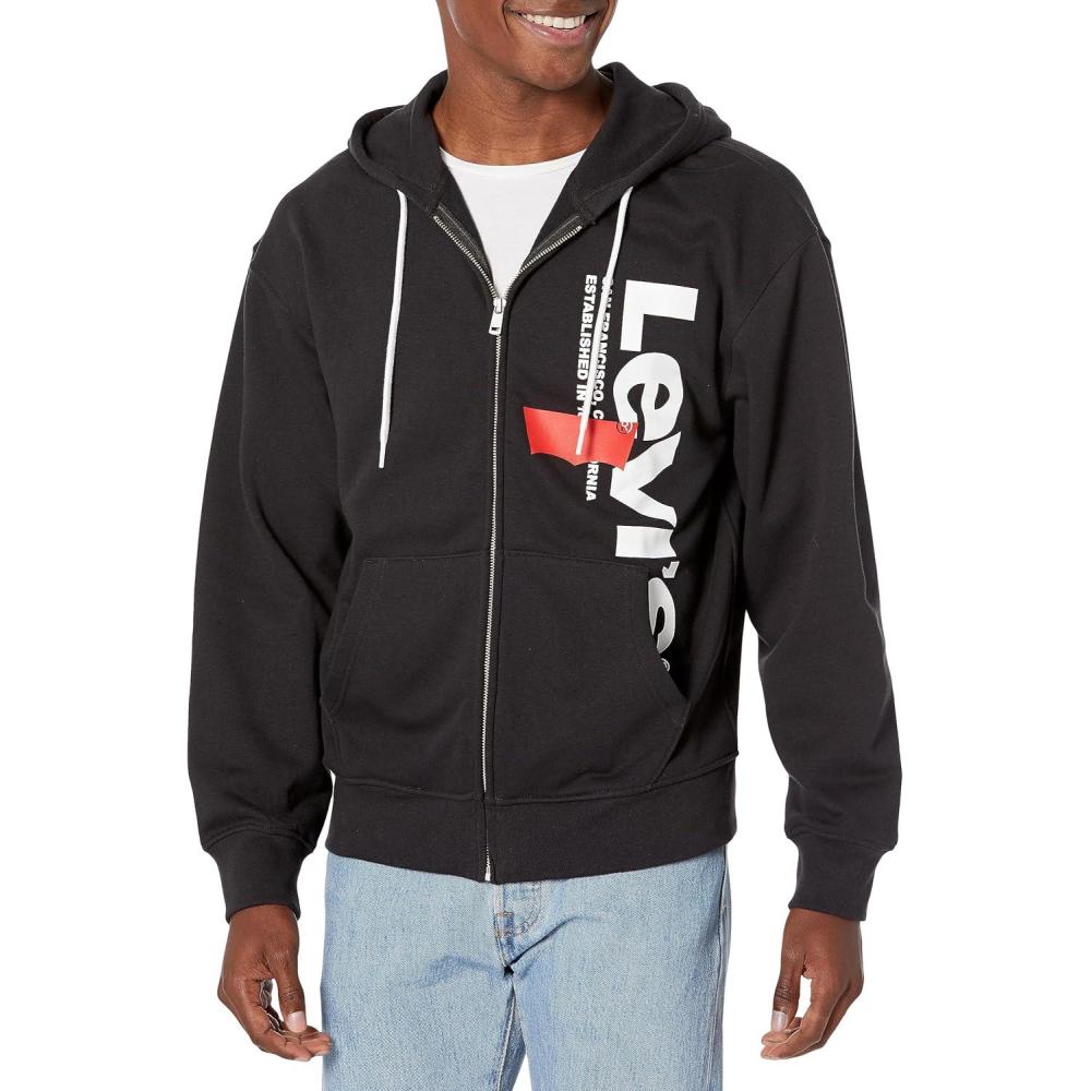 imageLevis Mens Seasonal Zip Up HoodieCaviar Graphic