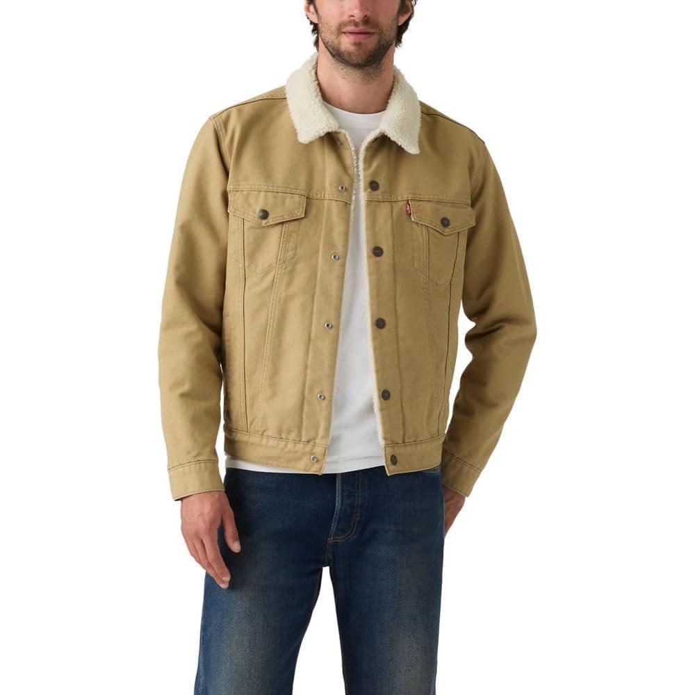 imageLevis Mens Sherpa Trucker JacketNew Harvest Gold