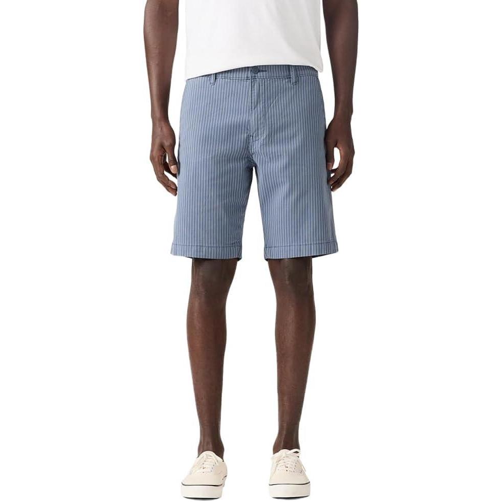 imageLevis Mens Standard Taper Chino ShortNew Eliot Stripe Vintage Indigo Stretch