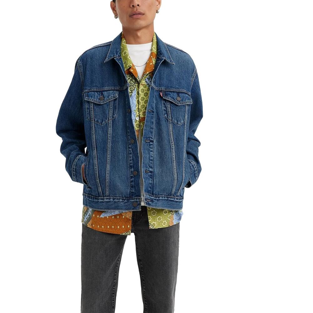 imageLevis Mens TruckerDark Indigo Stonewash