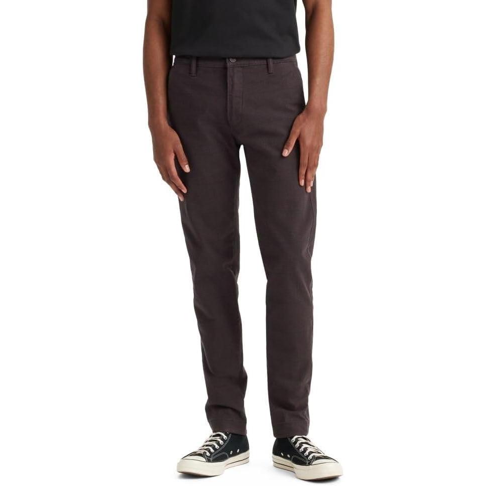 imageLevis Mens Xx Standard Tapered Chino Pants Also Available in Big amp TallKunzite Plaid Black Coffee