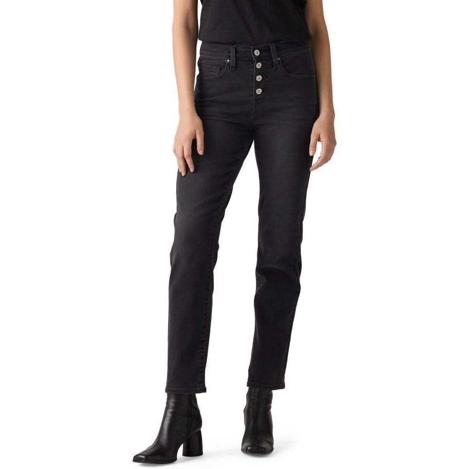 imageLevis Womens 724 Exp Rhinestone B FlyNostaligic Night Stretch
