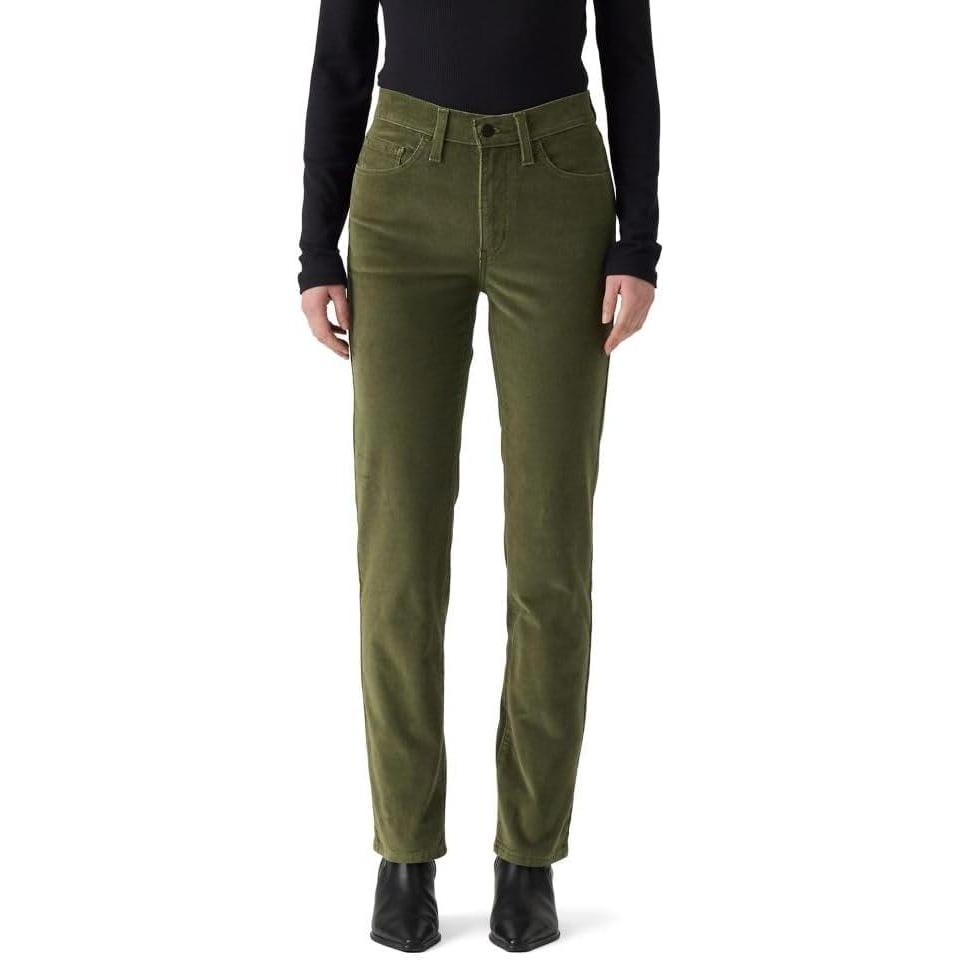 imageLevis Womens 724 High Rise Straight JeansIvy Green Corduroy Stretch
