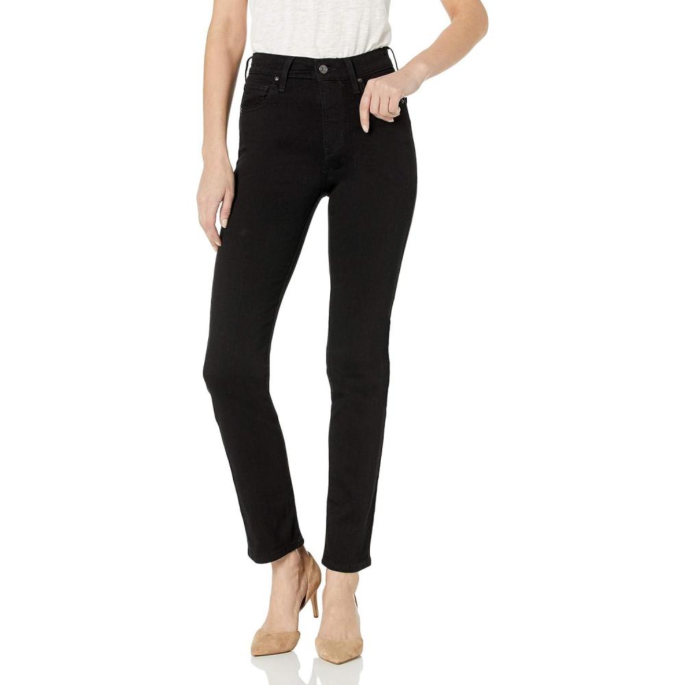 imageLevis Womens 724 High Rise Straight JeansNew Soft Black