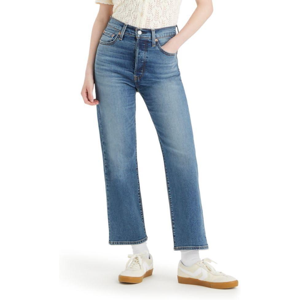 imageLevis Womens Ribcage Straight Ankle JeansNew Blue