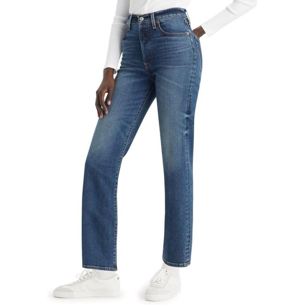 imageLevis Womens Ribcage Straight Ankle JeansNew Dial Up the Music